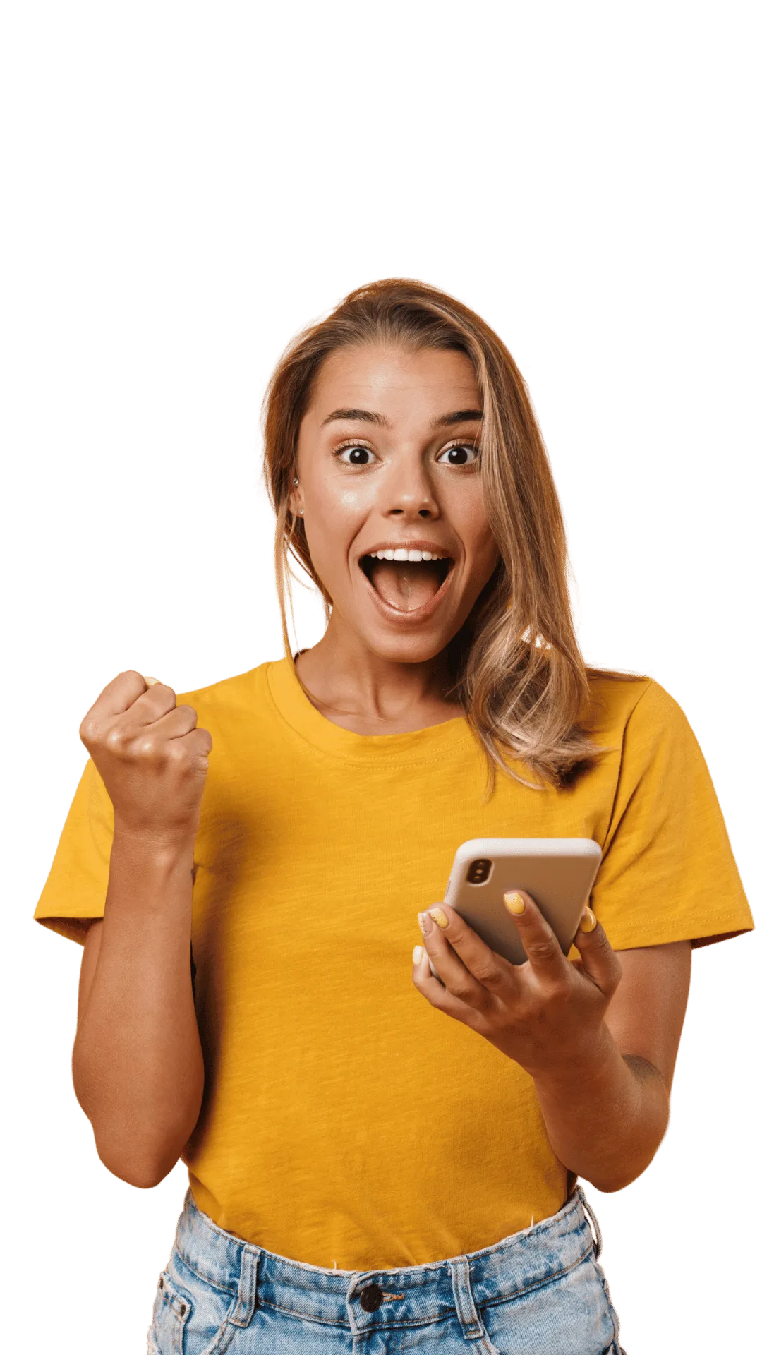 Cheffe d’entreprise ravie des résultats de son marketing digital sur son smartphone