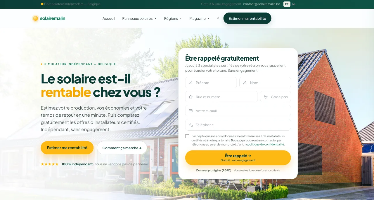 Site web Solaire Malin réalisé par Yelram avec l’IA