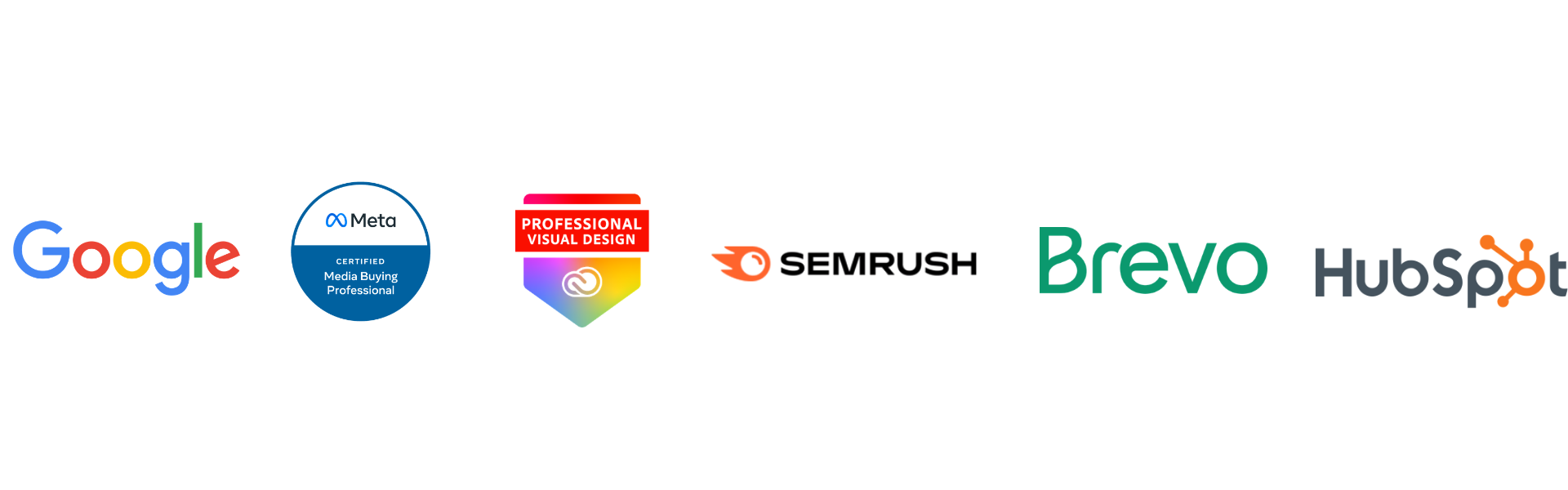Nos outils et partenaires certifiés : Google, Meta, Adobe, Semrush, Brevo, HubSpot
