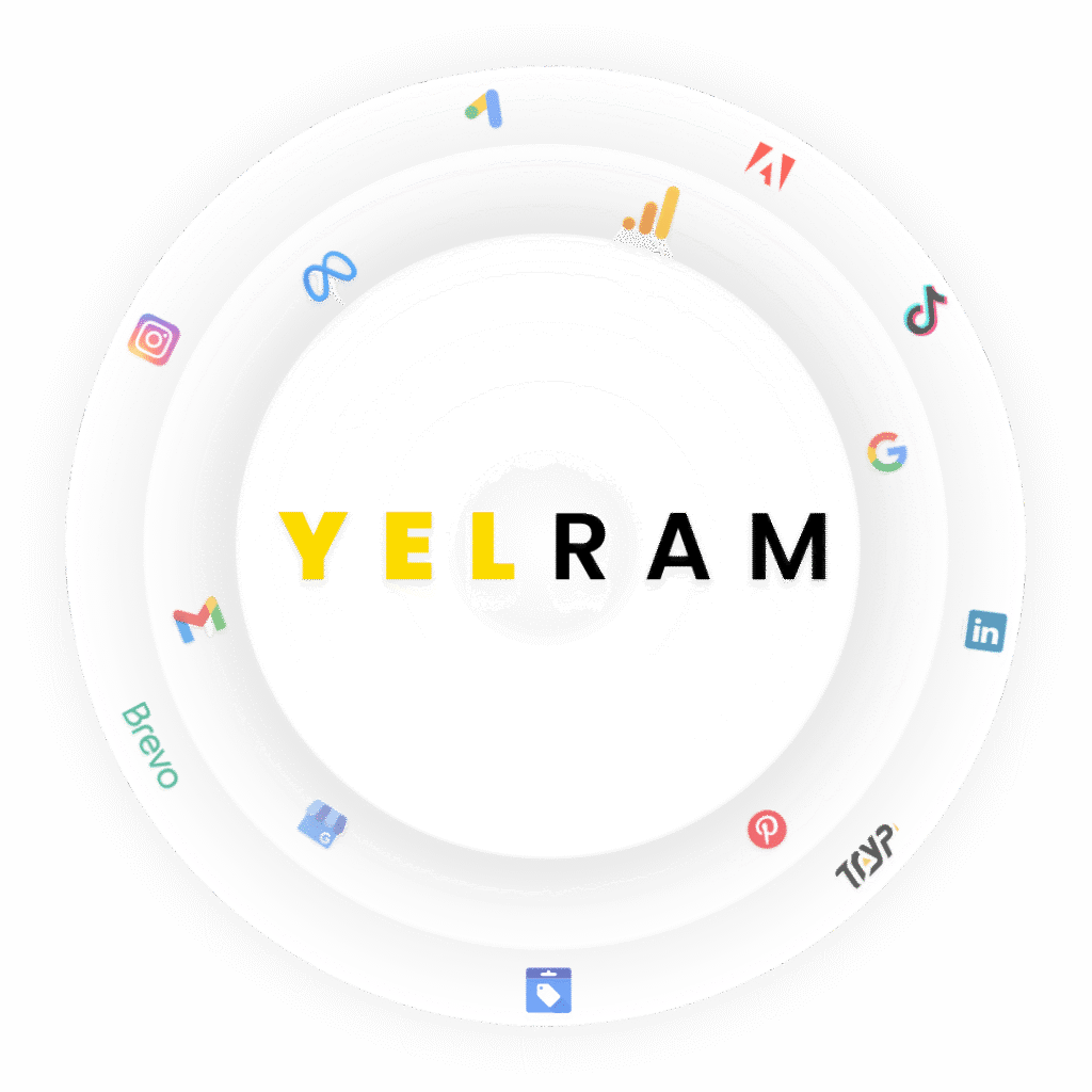 Visuel agence digitale — branding et identité Yelram